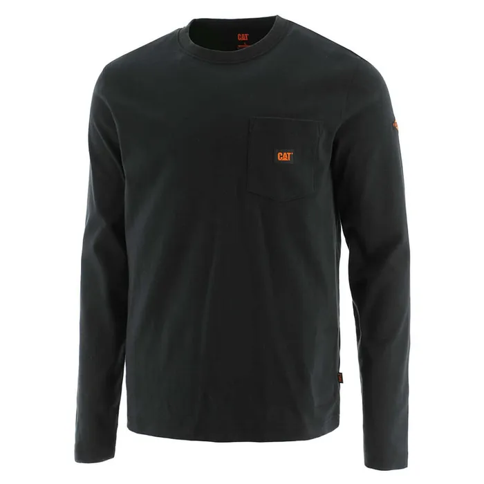 Cat Footwear Tops and Outerwear Men039s Flame Resistant Logo Pocket Long Sleeve Tee Black 8211 Men Cat Footwear Tops and Outerwear Men039s Flame Resistant Logo Pocket Long Sleeve Tee Black 8211 Men