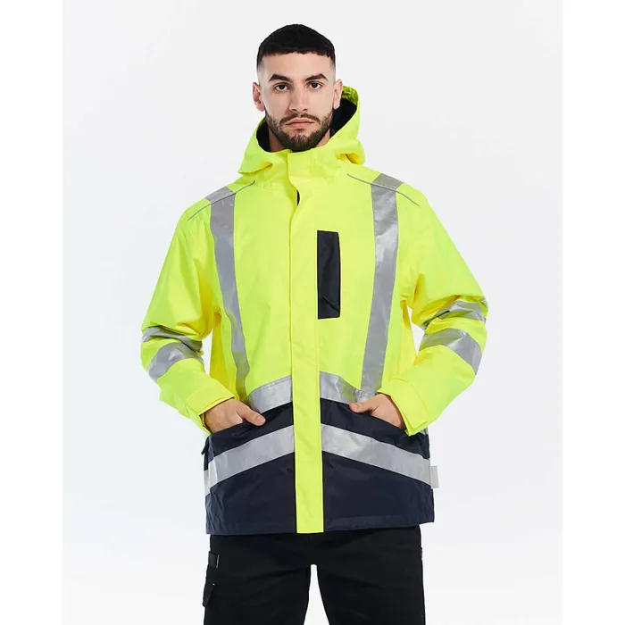 Cat Footwear Tops and Outerwear Men039s HiVis Rain Jacket Hivis Yellow 8211 Men
