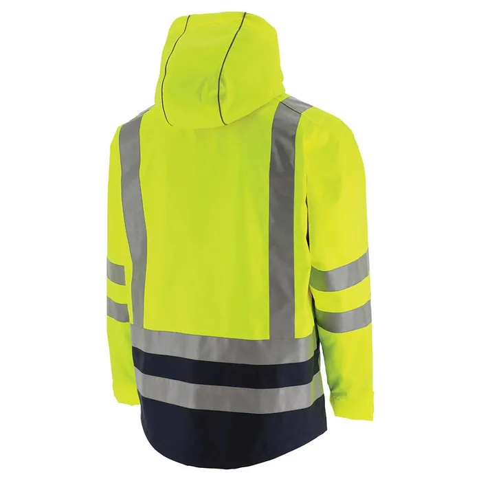 Cat Footwear Tops and Outerwear Men039s HiVis Rain Jacket Hivis Yellow 8211 Men