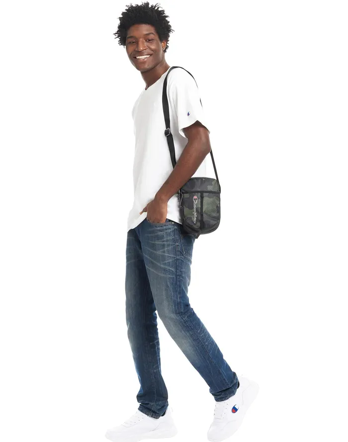 Center Crossbody Bag Script Logo Cargo Oliveblack MenWomen Champion Bags and Backpacks