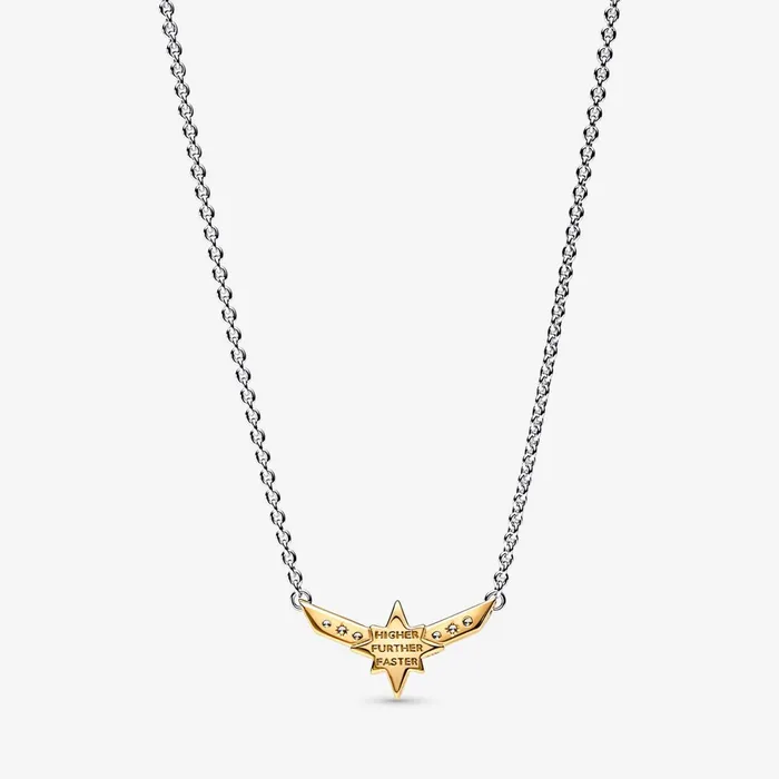 Chain Necklaces Women Pandora Marvel Captain Marvel Octogram Star Two Tone Pendant Necklace