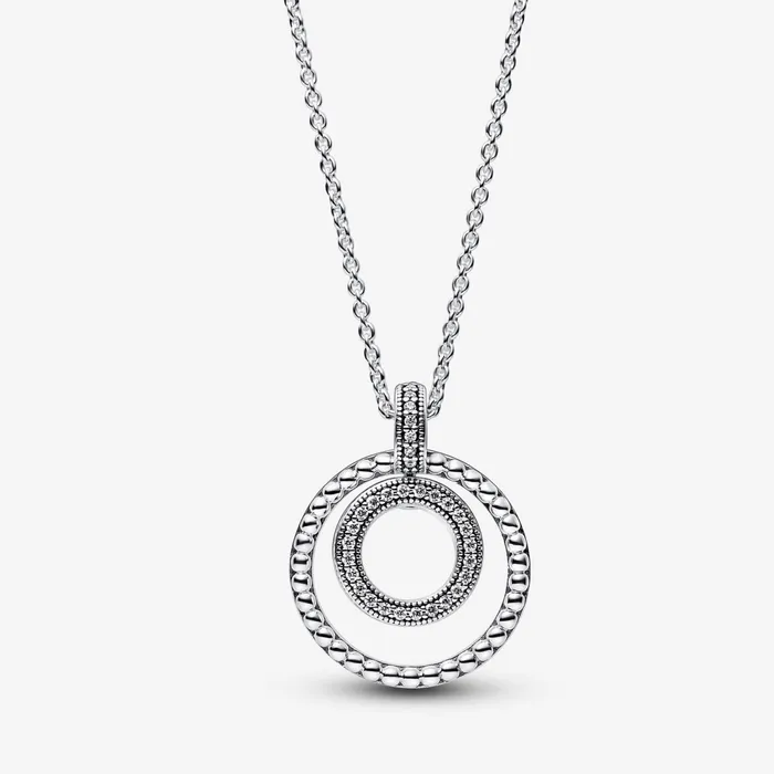 Chain Necklaces Women Pandora Online Signature Pav and Beads Pendant and Necklace