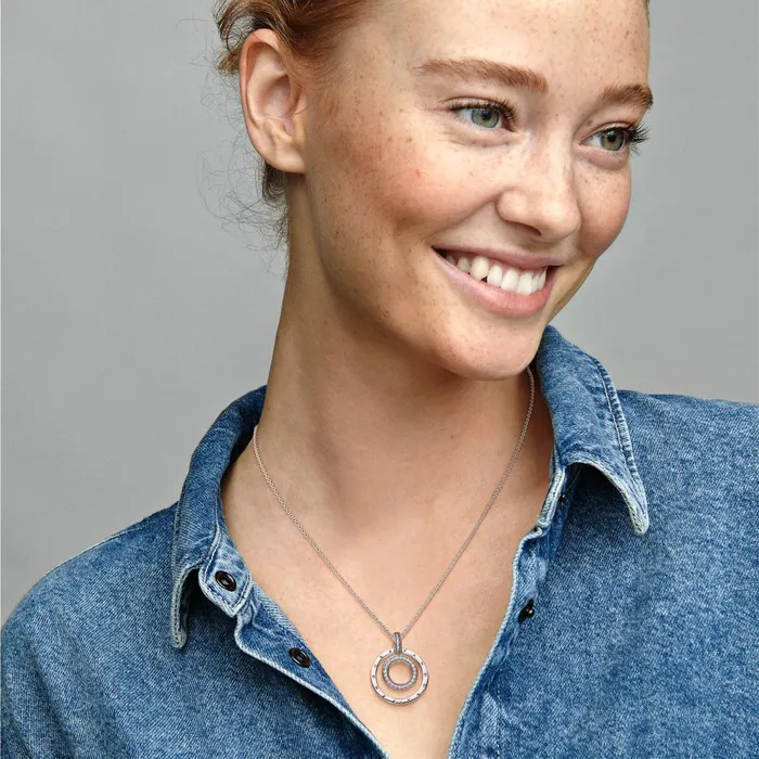 Chain Necklaces Women Pandora Online Signature Pav and Beads Pendant and Necklace