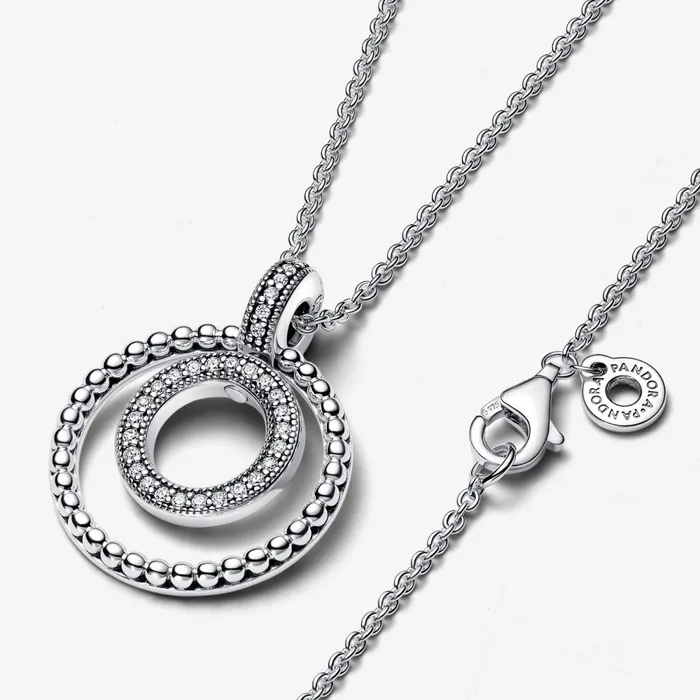 Chain Necklaces Women Pandora Online Signature Pav and Beads Pendant and Necklace