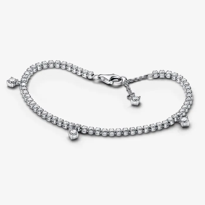 Chains Women Pandora Sparkling Drops Tennis Bracelet Sterling Silver