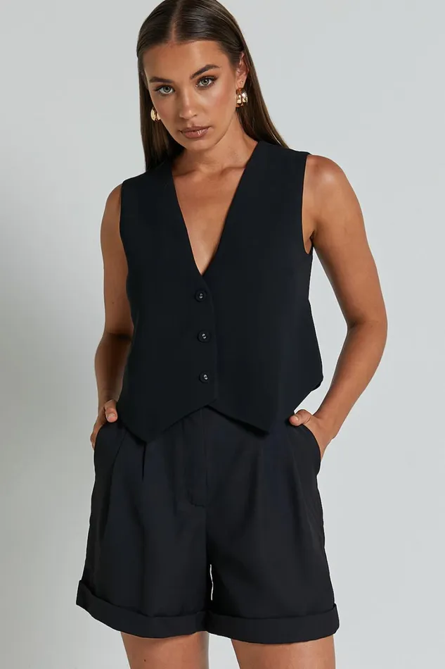 Charla Shorts 8211 High Waisted Cuffed Hem Shorts In Black Women Showpo Shorts