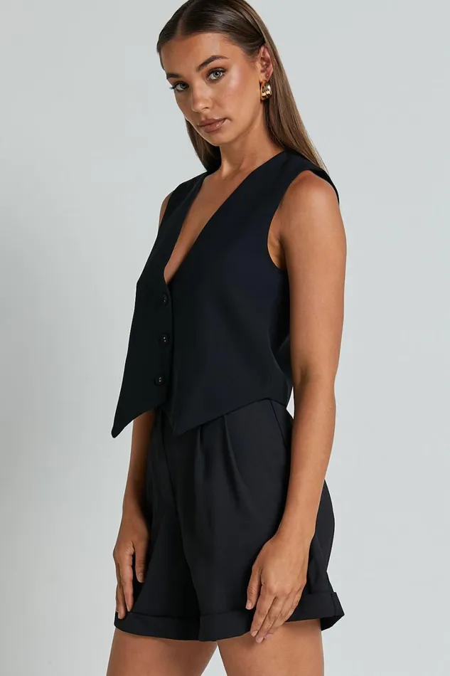Charla Shorts 8211 High Waisted Cuffed Hem Shorts In Black Women Showpo Shorts