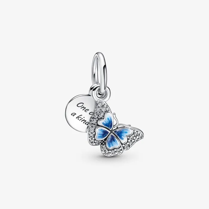 Charm Bracelets Women Pandora Blue Butterfly Dangle Charm And Bracelet Gift Set