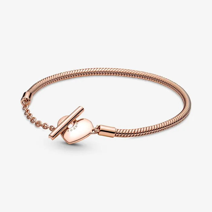 Charm Bracelets Women Pandora Online Moments Heart TBar Snake Chain Bracelet Rose Gold Plated Charm Bracelets Women Pandora Online Moments Heart TBar Snake Chain Bracelet Rose Gold Plated