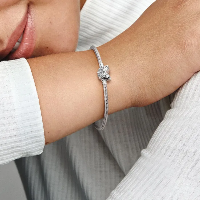 Charm Bracelets Women Pandora Sparkling Butterfly Charm And Bracelet Gift Set