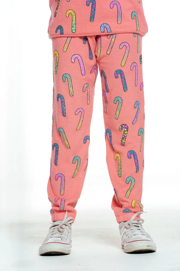 Chaser Brand Bottoms Girls Neon Candy Cane Pants