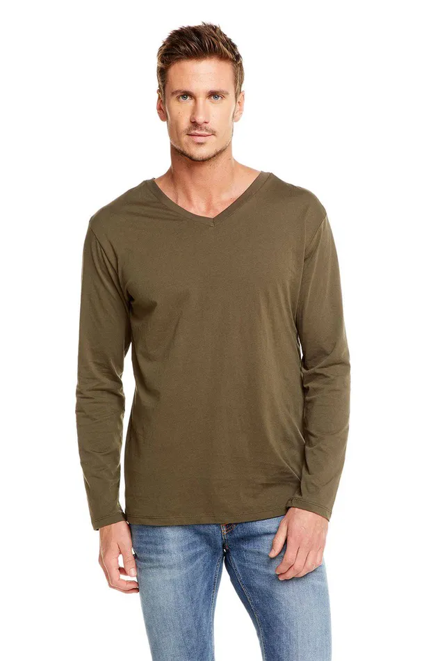 Chaser Brand COTTON JERSEY LS V NECK TEE Mens Tops