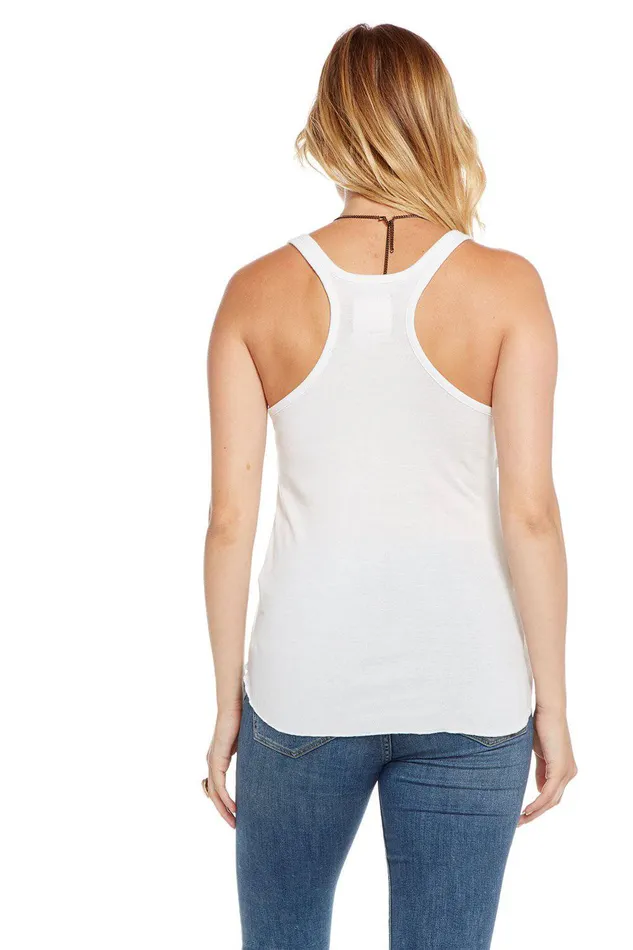 Chaser Brand Loungewear Womens BABY RIB LACE UP CUTOUT V NECK RACER BACK TANK