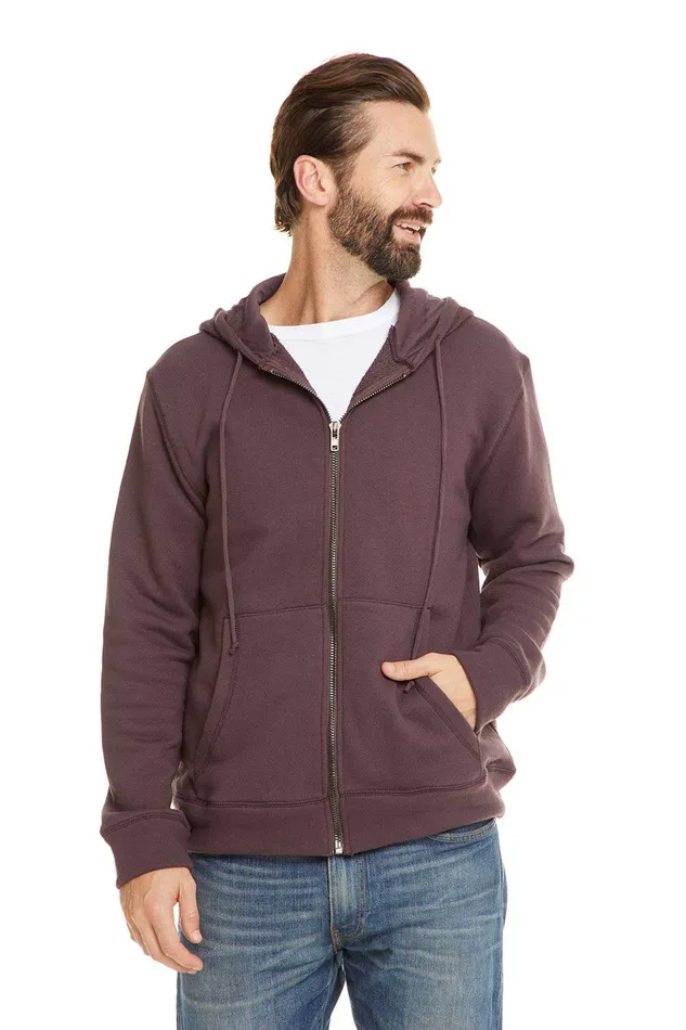 Chaser Brand Outerwear Mens FRENCH TERRY LS ZIP FRONT HOODIE