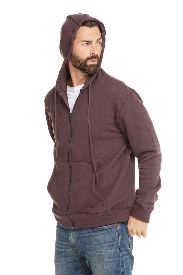 Chaser Brand Outerwear Mens FRENCH TERRY LS ZIP FRONT HOODIE