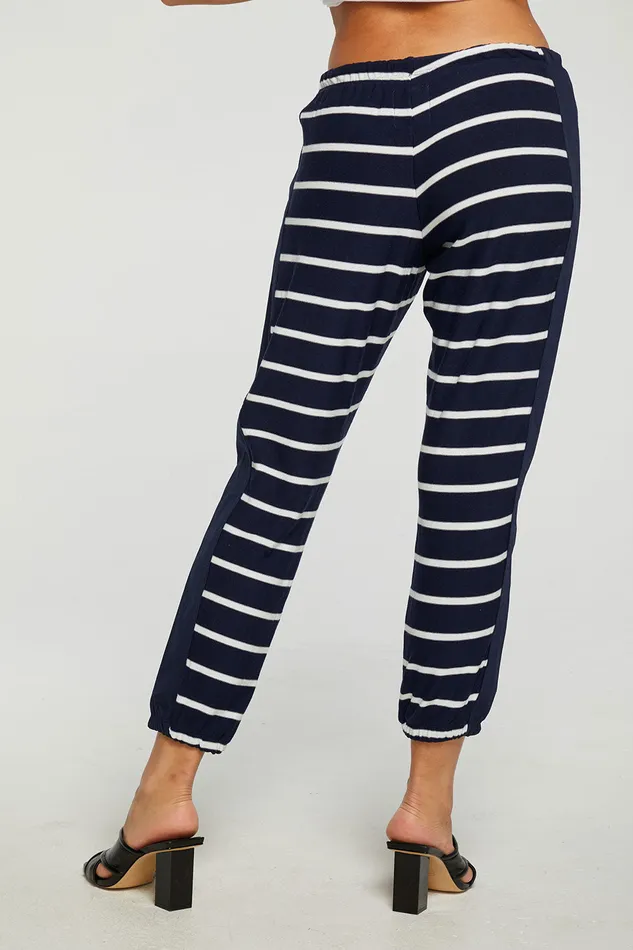 Chaser Brand RPET Cozy Knit Mixed Poplin Side Panel Jogger Womens Loungewear