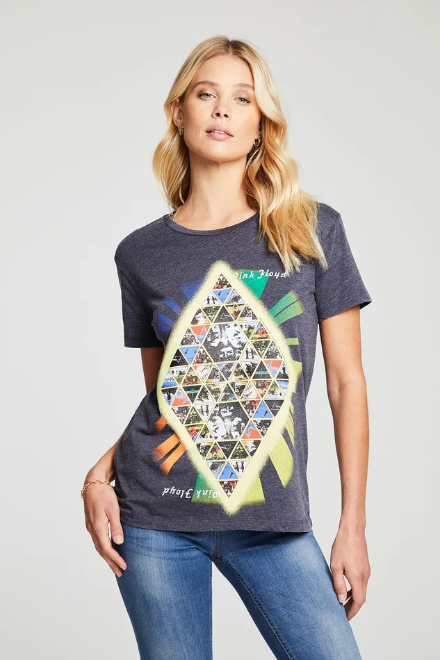 Chaser Brand Tops Womens Pink Floyd Geometric