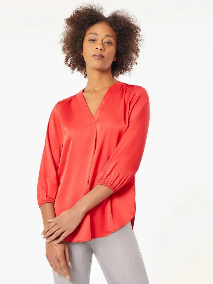 Chiffon VNeck Kelly Blouse Women Jones New York Tops and Blouses