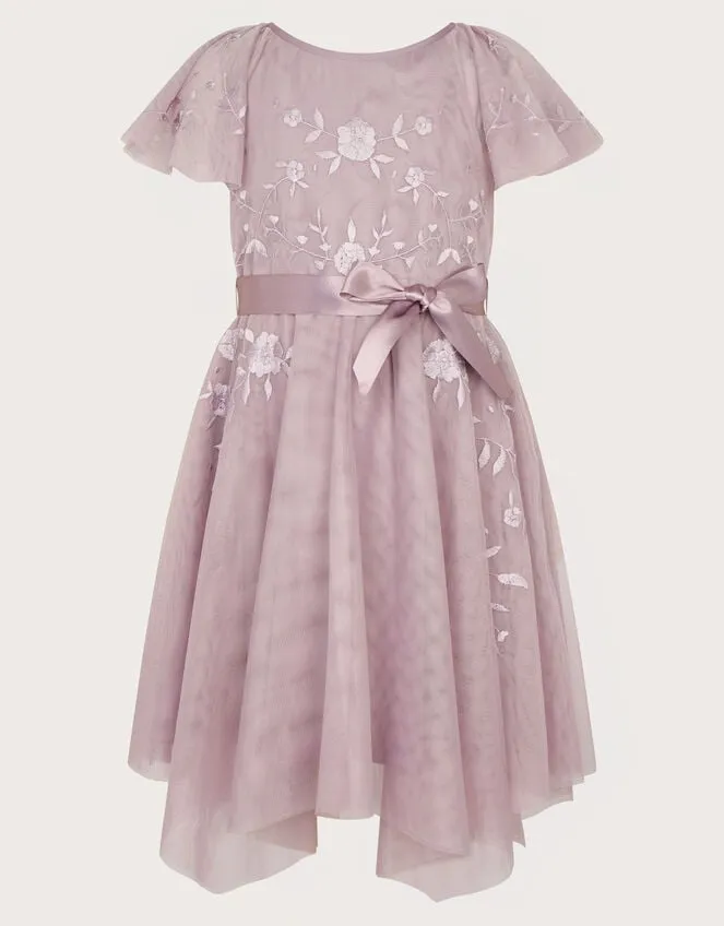Children Amelia Embroidered Dress Purple Monsoon Dresses