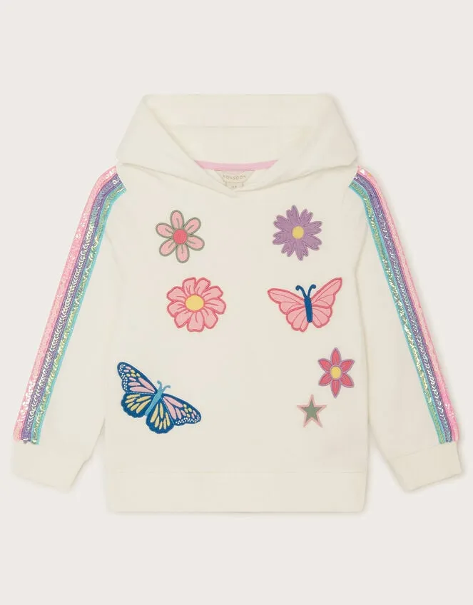 Children Applique Badge Hoodie Ivory Monsoon Tops and TShirts