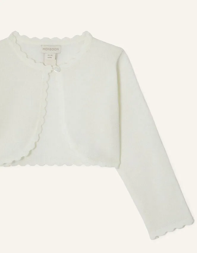 Children Baby Niamh Cardigan Ivory Monsoon Knitwear and Cardigans