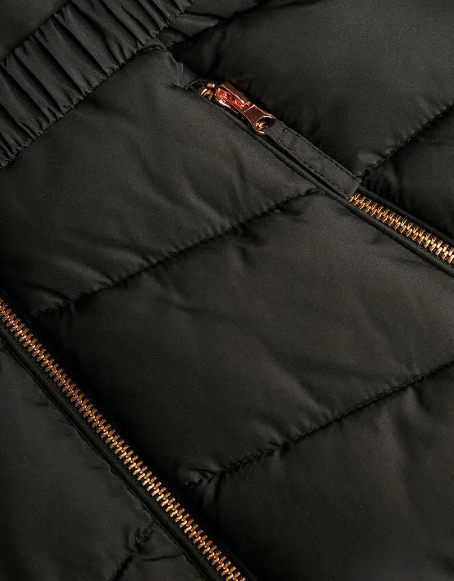 Children Belted Faux Fur Hooded Coat Black Monsoon Coats and Jackets
