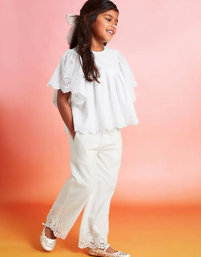 Children Broderie Blouse Ivory Monsoon Tops and TShirts