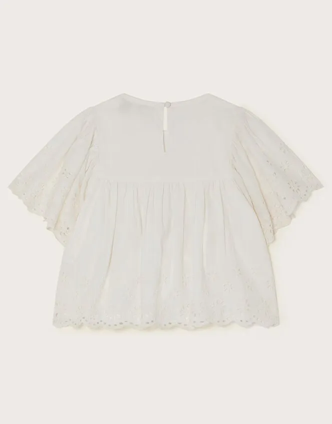 Children Broderie Blouse Ivory Monsoon Tops and TShirts