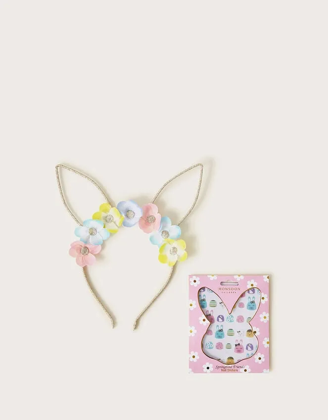 Children Bunny Ears And Nail Stickers Monsoon Girls039 Hair Accessories