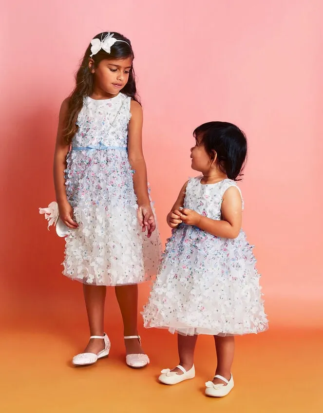 Children Confetti 3d Petal Dress Ivory Monsoon Dresses