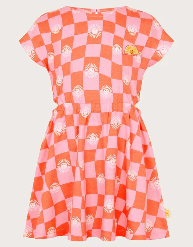 Children CutOut Checkerboard Sundress Orange Monsoon Dresses