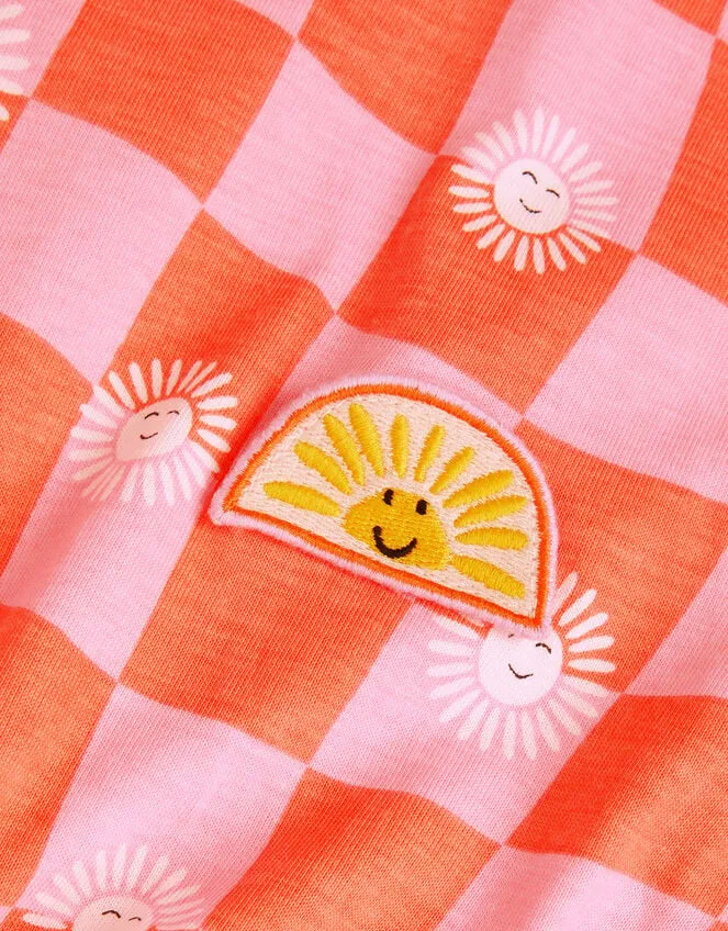 Children CutOut Checkerboard Sundress Orange Monsoon Dresses
