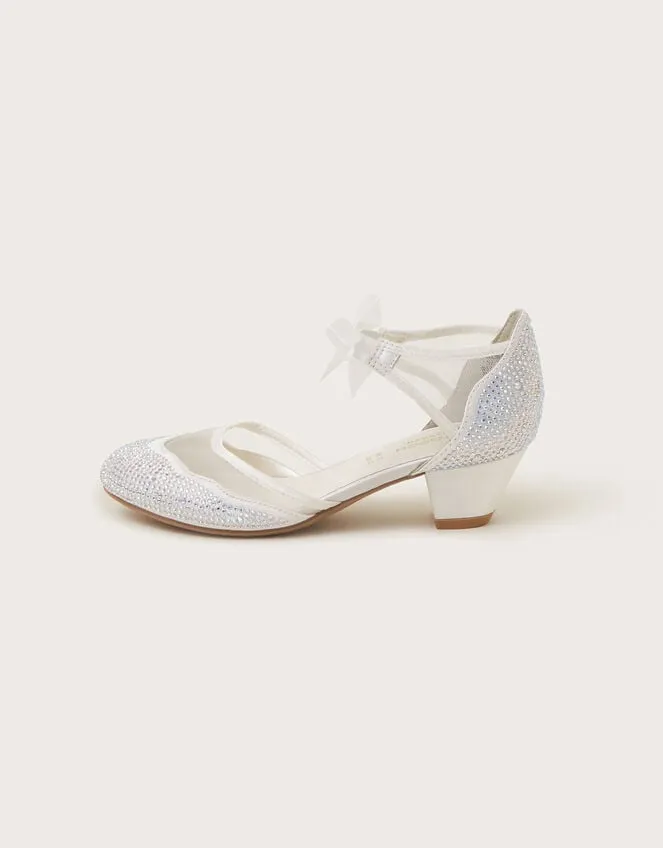 Children Diamante Princess Shoes Ivory Monsoon Partywear