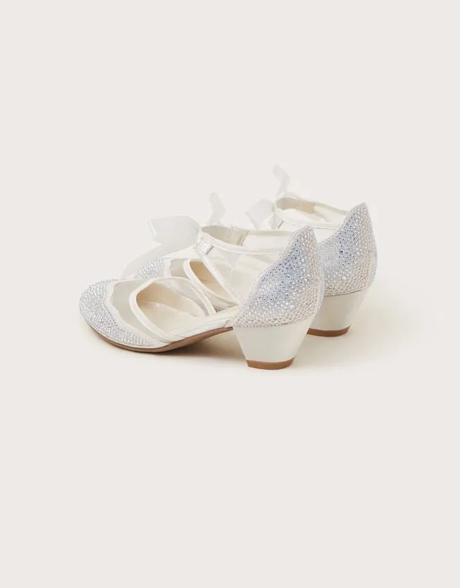 Children Diamante Princess Shoes Ivory Monsoon Partywear