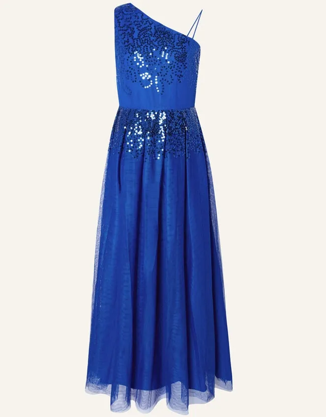 Children Elish OneShoulder Sequin Prom Dress Blue Monsoon Dresses