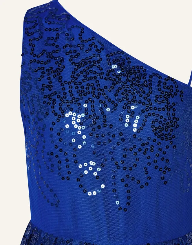 Children Elish OneShoulder Sequin Prom Dress Blue Monsoon Dresses