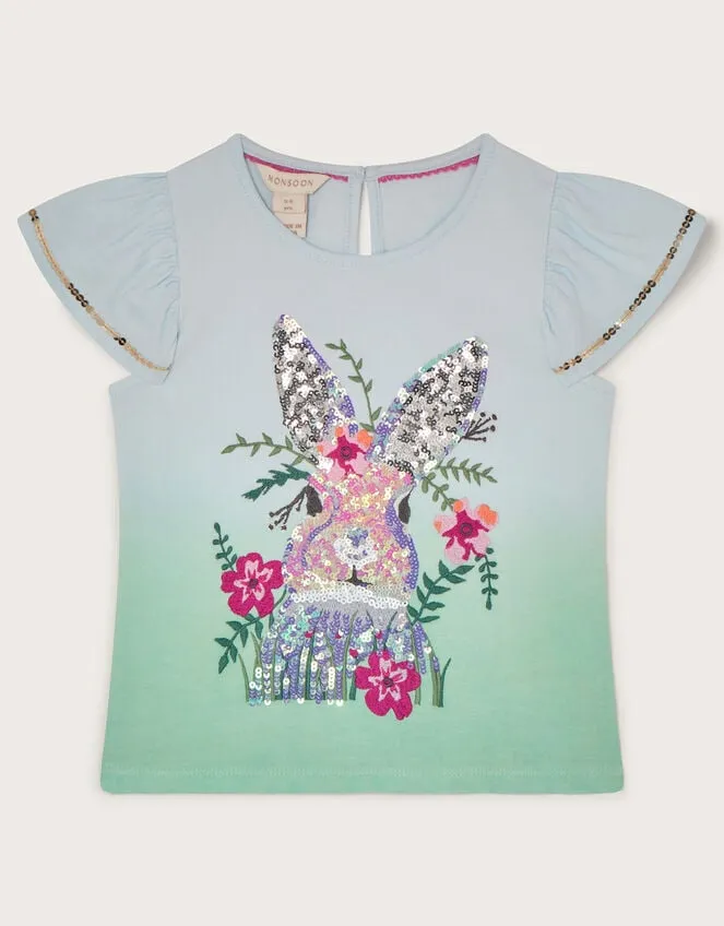 Children Embellished Bunny Top Blue Monsoon Tops and TShirts