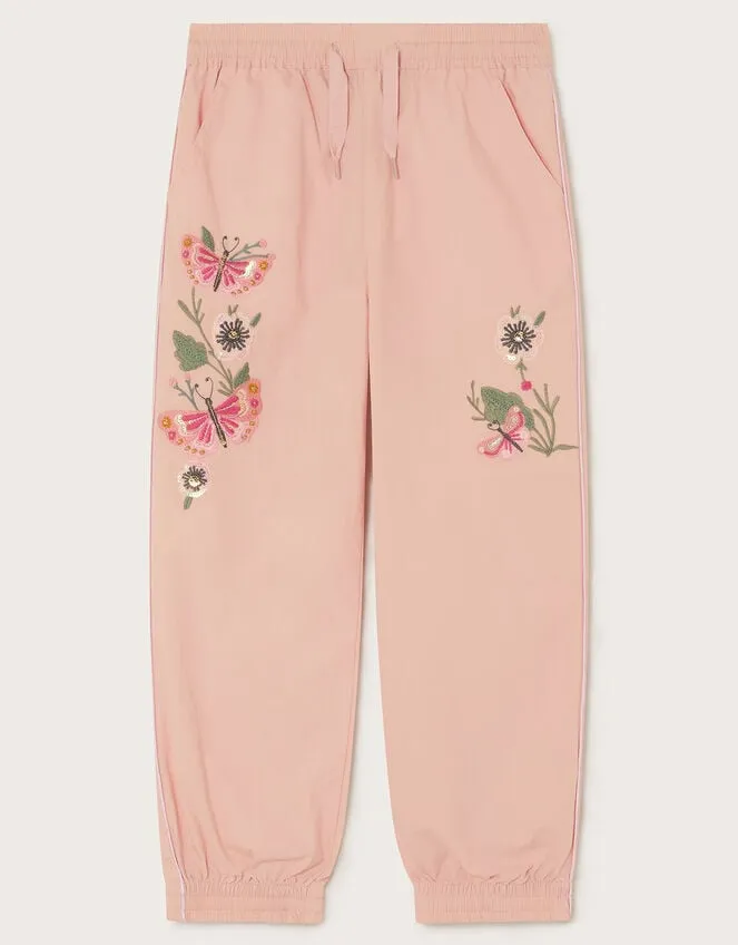 Children Embroidered Cargo Trousers Pink Monsoon Trousers and Shorts