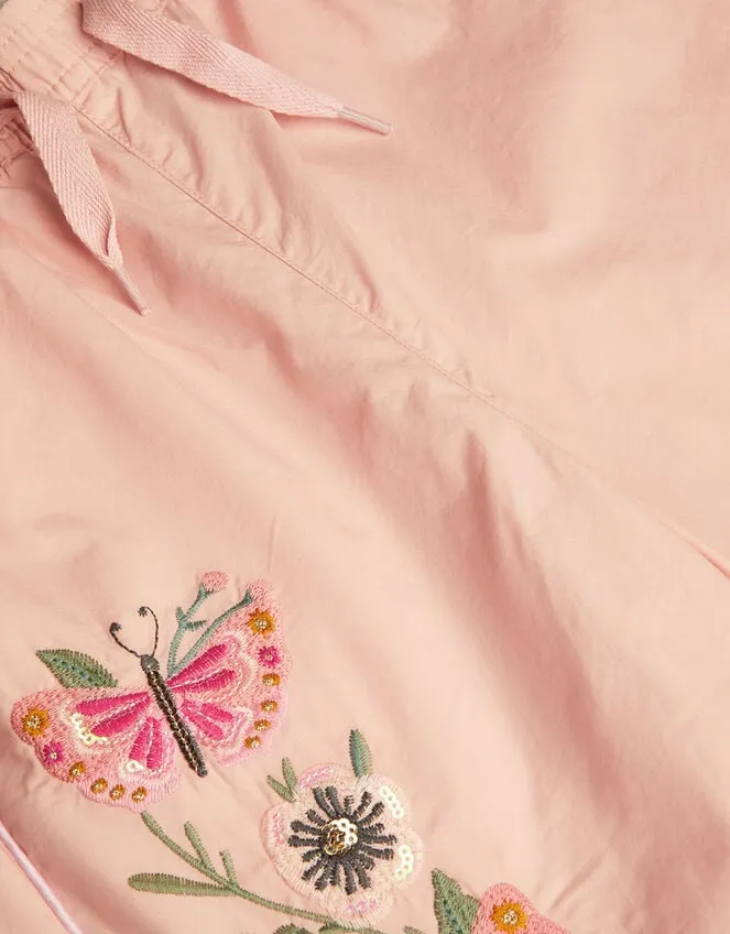 Children Embroidered Cargo Trousers Pink Monsoon Trousers and Shorts