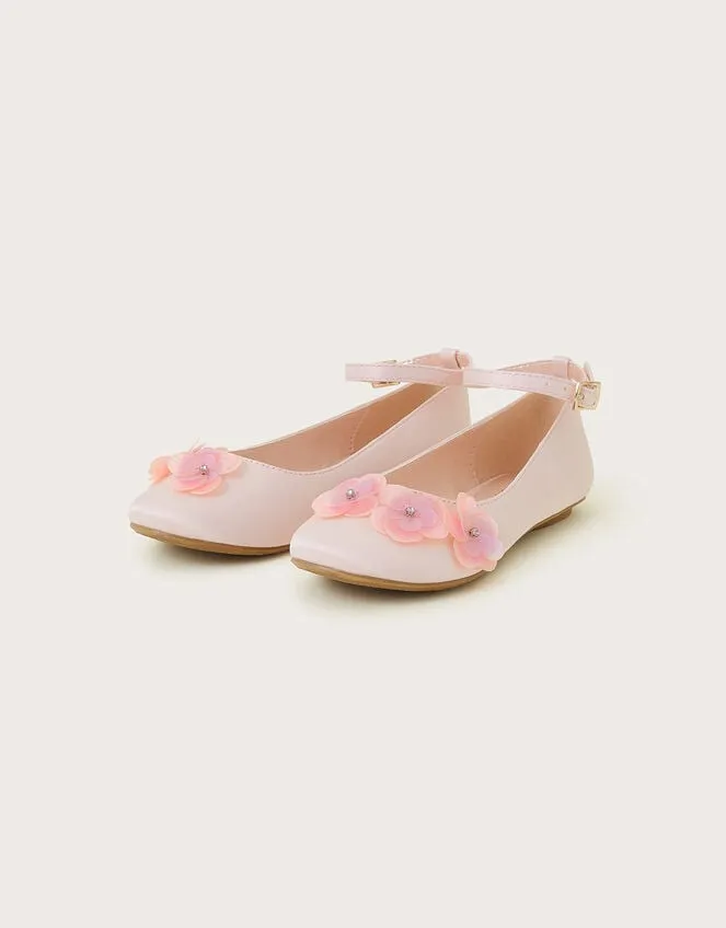 Children Flower Ballet Flats Pink Monsoon Partywear