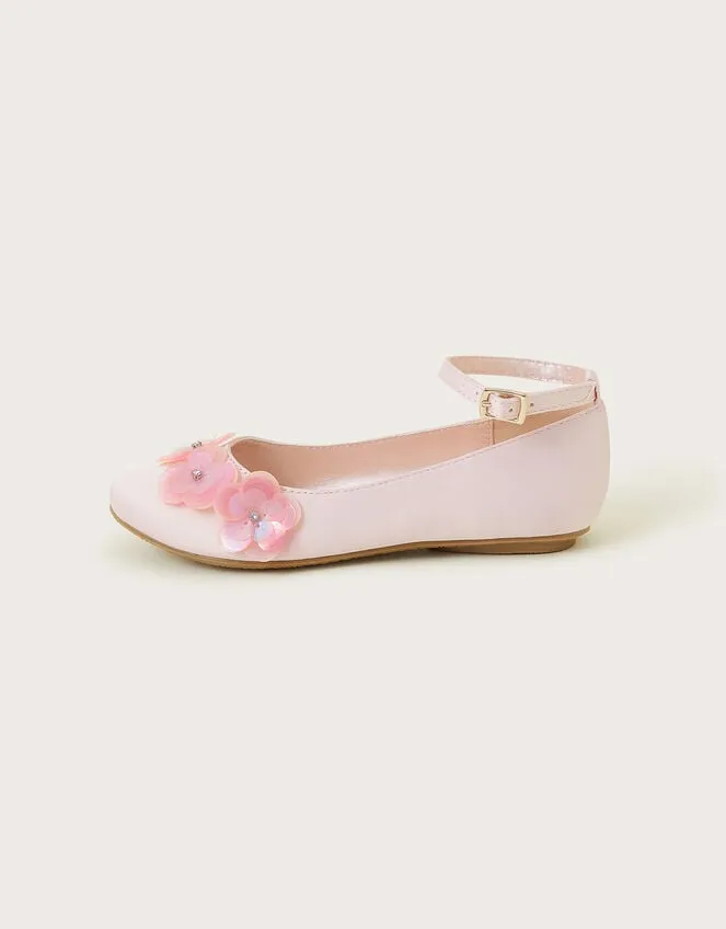 Children Flower Ballet Flats Pink Monsoon Partywear