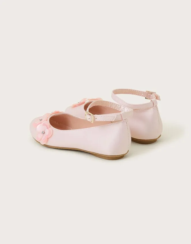 Children Flower Ballet Flats Pink Monsoon Partywear