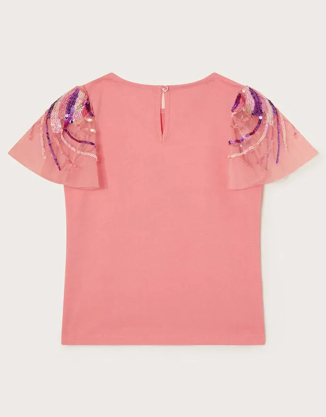 Children Giraffe Embellished TShirt Pink Monsoon Tops and TShirts