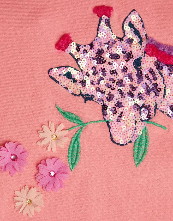 Children Giraffe Embellished TShirt Pink Monsoon Tops and TShirts