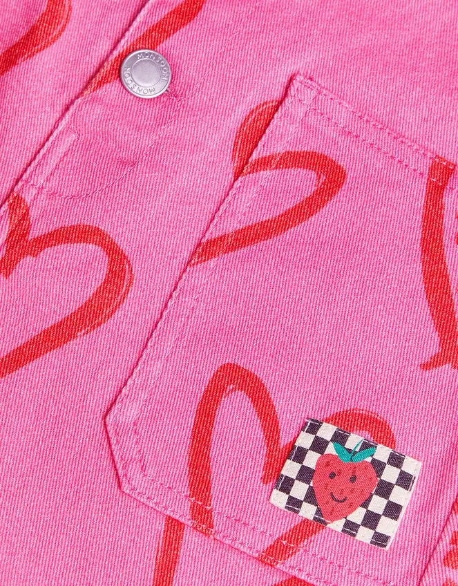 Children Heart Print Denim Dungarees Pink Monsoon Casualwear Collection