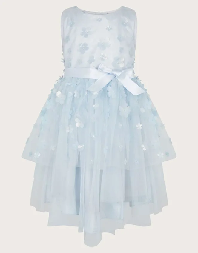Children Ivy 3d Floral Dress Blue Monsoon Partywear