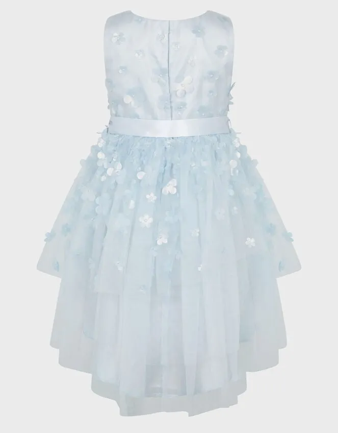 Children Ivy 3d Floral Dress Blue Monsoon Partywear