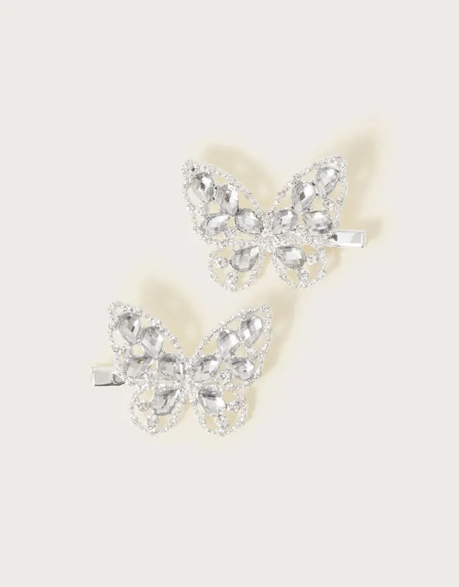 Children Jasmine Butterfly Hair Clips Set Of Two Monsoon Girls039 Hair Accessories