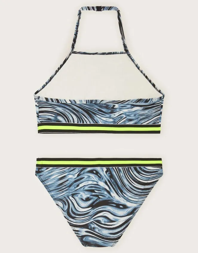 Children Marble Print Bikini Set Grey Monsoon Beachwear and Swimwear