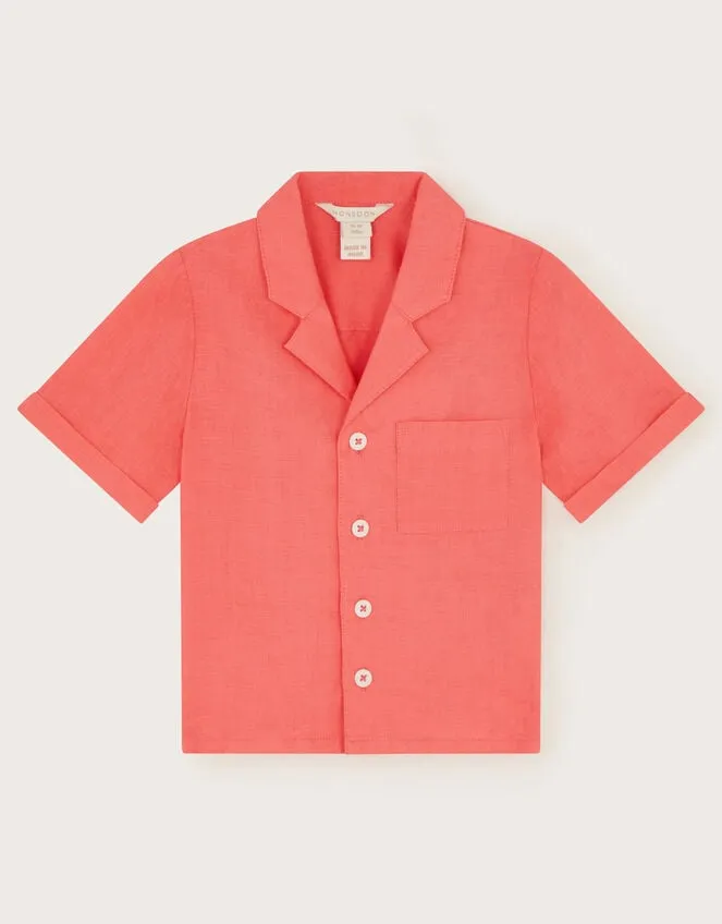 Children Relaxed Linen Shirt Orange Monsoon Tops and TShirts